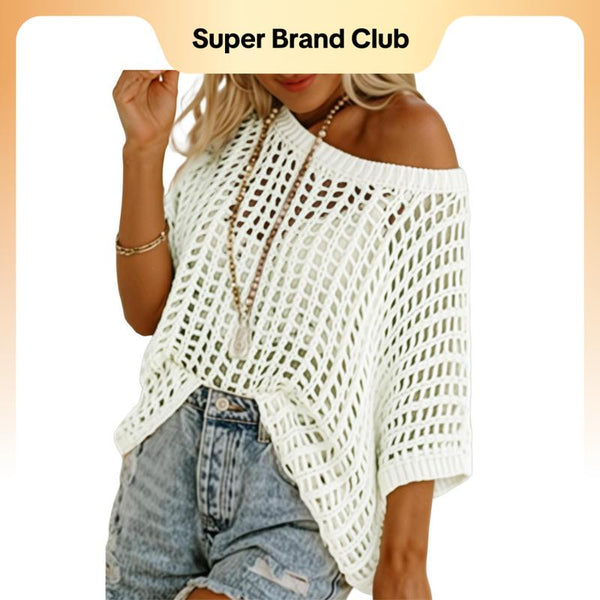 Breezy Knit Mesh Cover-Up Top