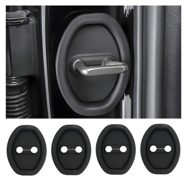 Eptchn Universal Silicone Car Door Latch Covers – 4PCS Anti-Rust Noise Dampers