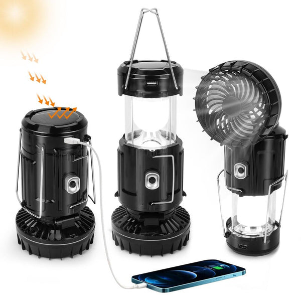 Solar Rechargeable Lantern with Fan & Power Bank