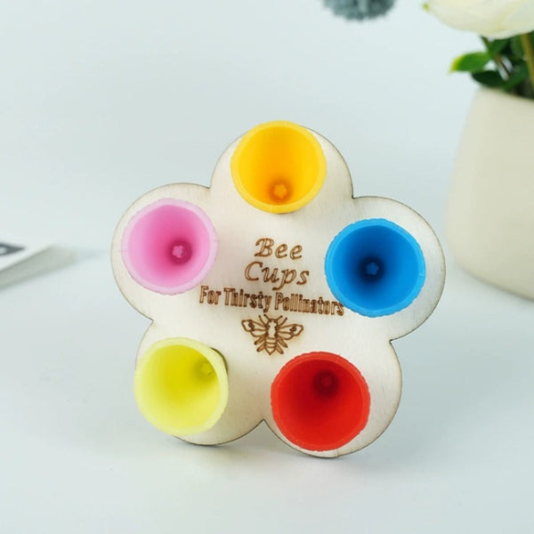 Colorful Bee Drinking Cup – A Charming Oasis for Your Garden Pollinators