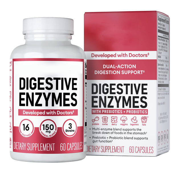 DigestEase 16 – Dual-Action Enzyme + Probiotic Formula for Bloat-Free Meals