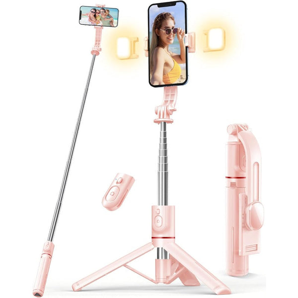 LiteBeam Folding Tripod Stick with Dual LED Lights
