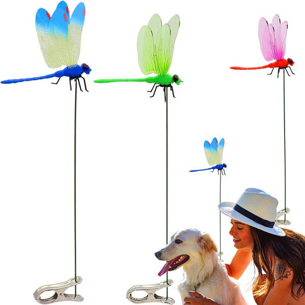 Dragonfly Clip Decoy – Colorful Motion Deterrent & Garden Ornament